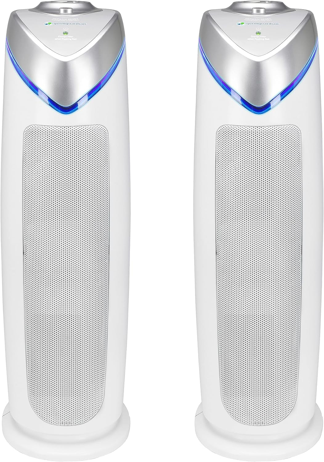 Germguardian Air Purifier with HEPA 13 Filter, Removes 99.97% of Pollutants, Covers Large Room up to 743 Sq. Foot Room in 1 Hr, UV-C Light Helps Reduce Germs, Zero Ozone Verified, 22", Gray, AC4825E