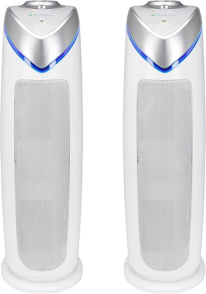 Germguardian Air Purifier with HEPA 13 Filter, Removes 99.97% of Pollutants, Covers Large Room up to 743 Sq. Foot Room in 1 Hr, UV-C Light Helps Reduce Germs, Zero Ozone Verified, 22", Gray, AC4825E