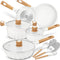 Professional Induction Cookware Set - Nonstick, 100% PFOA Free Pots and Pans with Cooking Utensil Pack - 13 Pieces - White