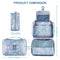 Hanging Travel Toiletry Bag, Flamingo Makeup Cosmetic Organizer Bag for Woman and Girls Bathroom and Shower Organizer Bag Waterproof, Light Blue