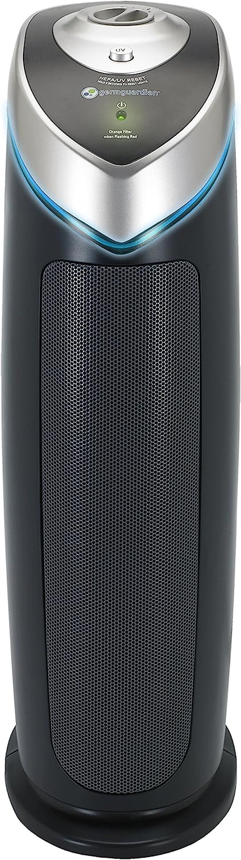 Germguardian Air Purifier with HEPA 13 Filter, Removes 99.97% of Pollutants, Covers Large Room up to 743 Sq. Foot Room in 1 Hr, UV-C Light Helps Reduce Germs, Zero Ozone Verified, 22", Gray, AC4825E