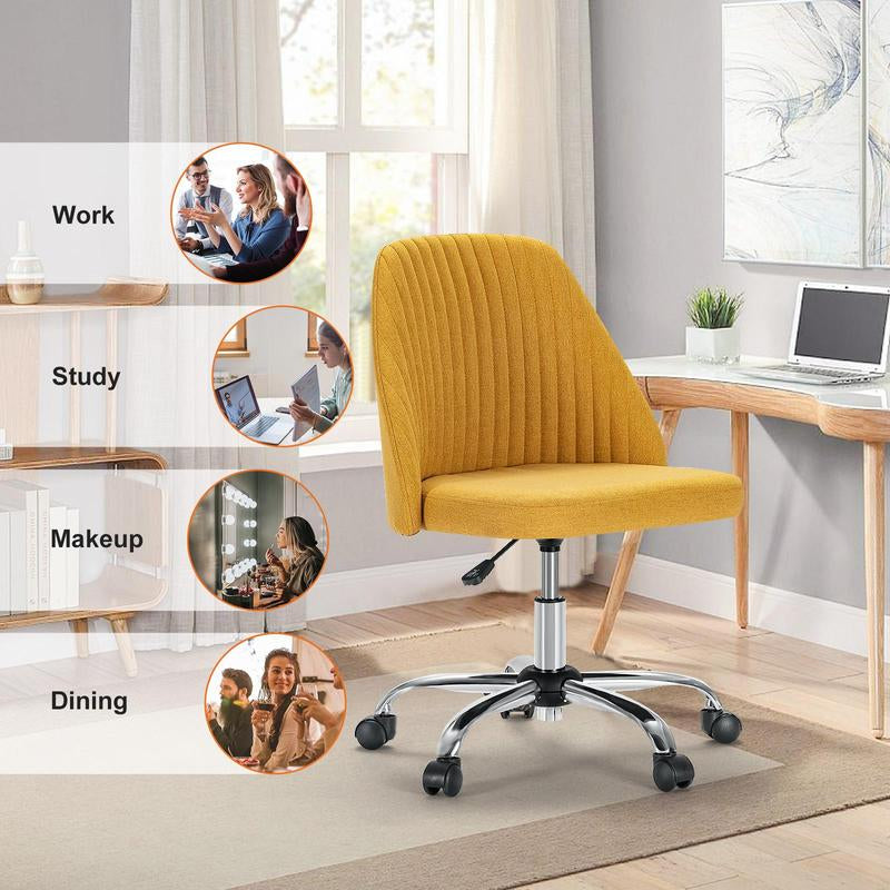 [Fall Sale]Joyfinity Home Small Cute Desk Chair Armless for Small Space Adjustable Rolling Chair, Cute Modern Desk Chair for Home Office Make up Bed Room