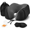 Neck Pillow Travel Pillow, Best Memory Travel Neck Pillow for Airplane Sleeping Travel Pillows with Storage Bag, Sleep Mask and Earplugs-Prevent (Black)